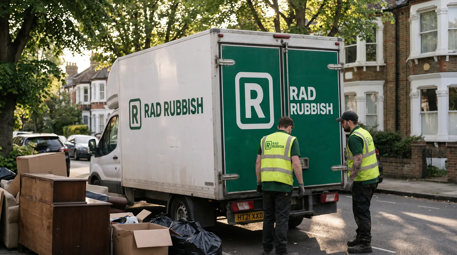 The van on a leafy Ealing street